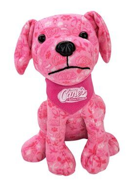 Raising Cane's Plush Pink Dog Breast Cancer Awareness Collectible Puppy 7 Inches